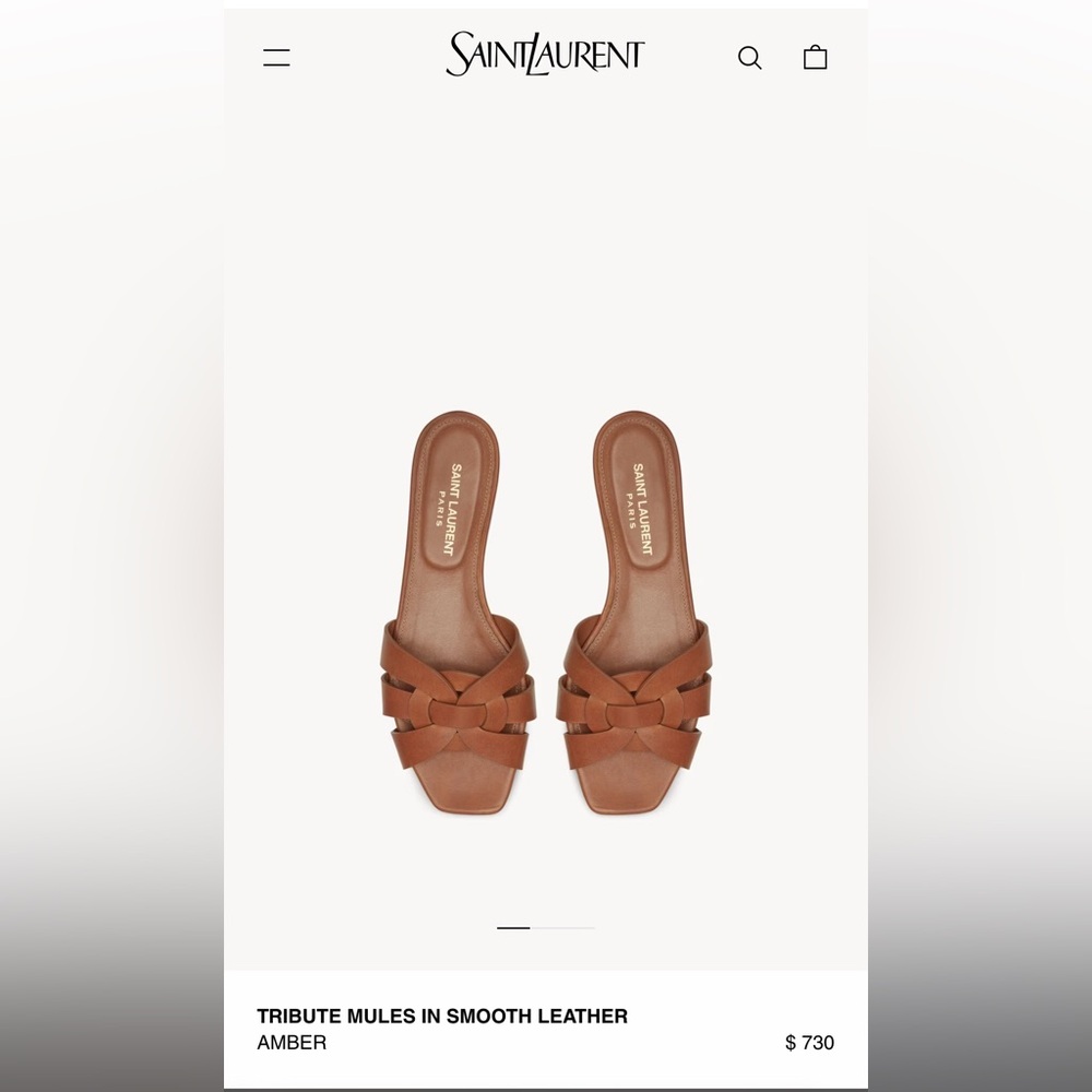 Saint Laurent Tribute Mules in Smooth Leather - Picture 10 of 11